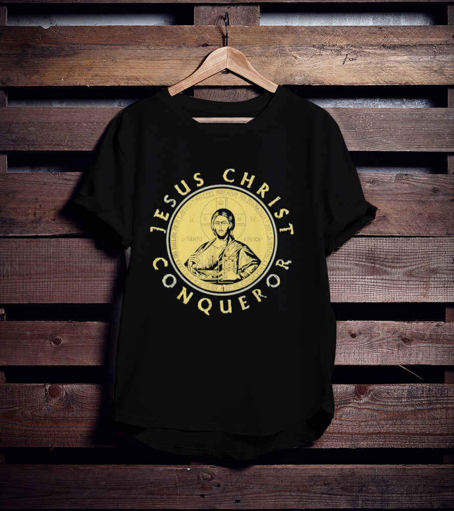 Jesus Christ Conqueror Orthodox Christian Iconography T-Shirt