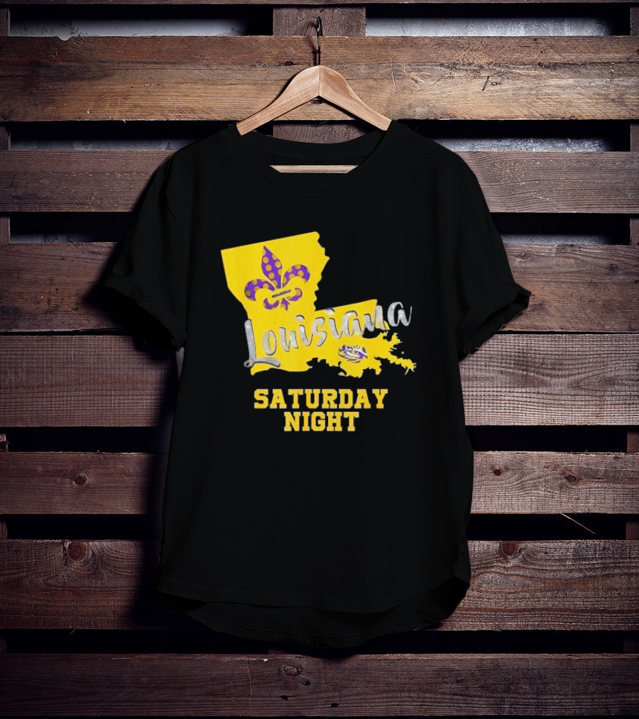 Louisiana Saturday Night LSU Tigers Fleur De Lis T-Shirt