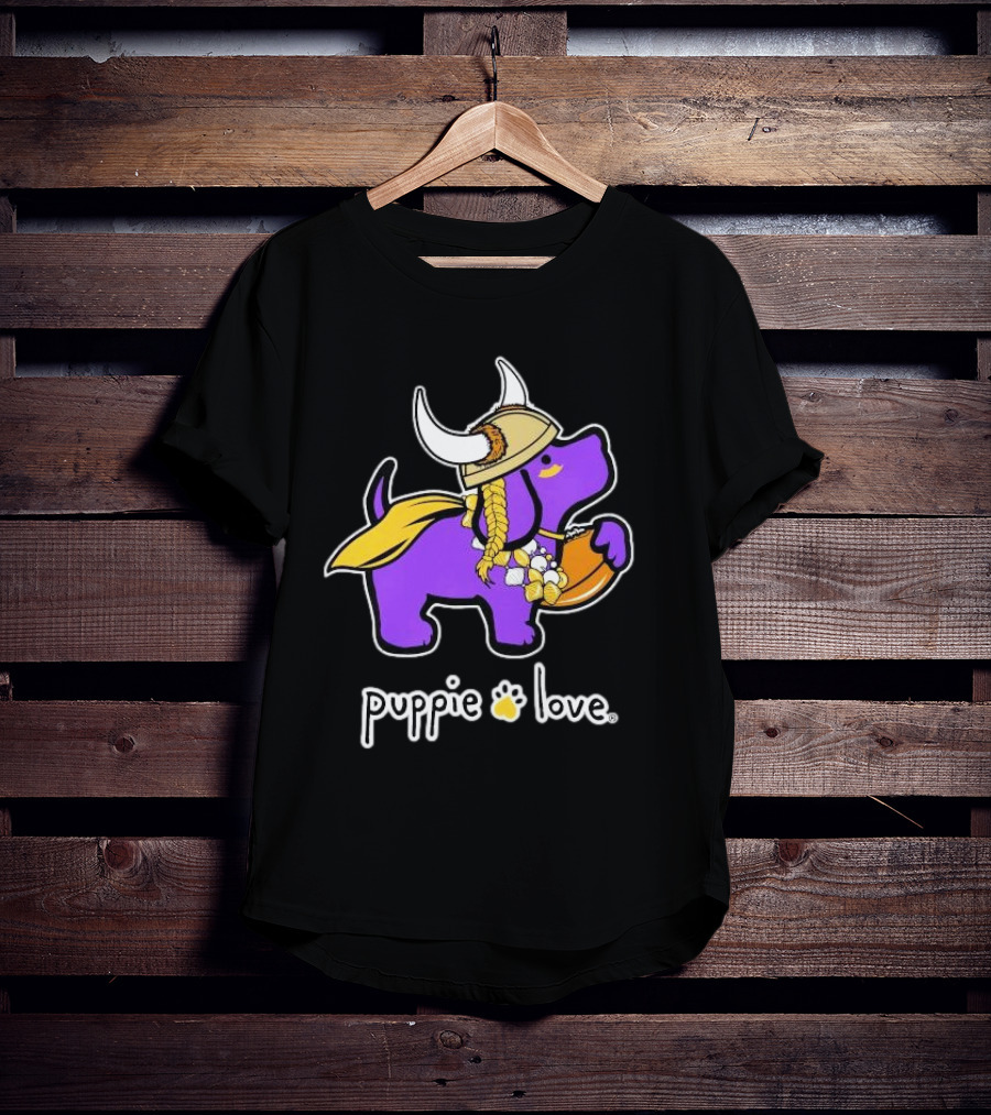 Puppie Love Purple And Gold Viking Pup Minnesota Vikings T-Shirt