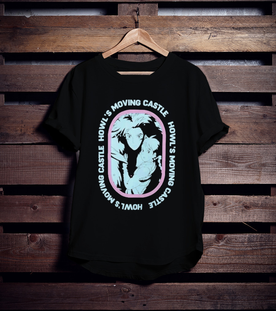 Howl’s Moving Castle Howl And Sophie Oval Embrace Studio Ghibli T-Shirt