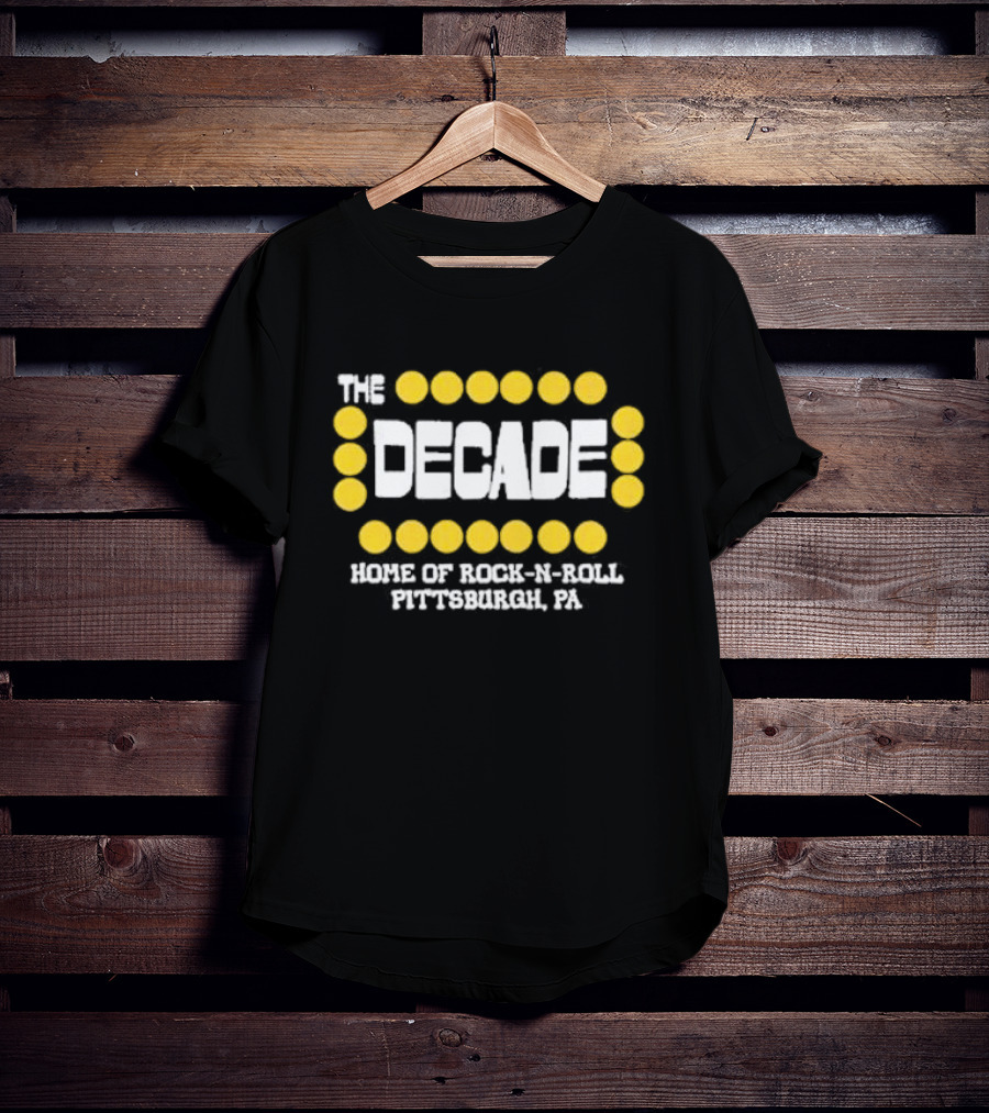 The Decade Home Of Rock-N-Roll Pittsburgh PA Yellow Dot Frame T-Shirt