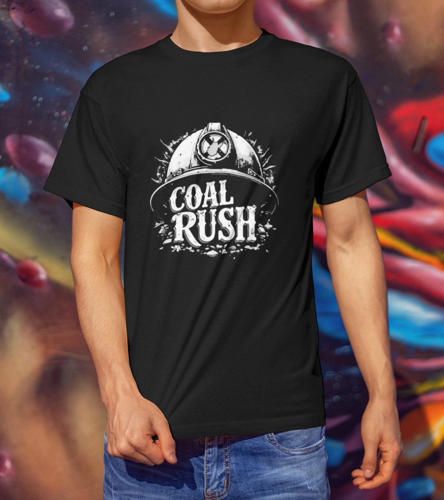 West Virginia Coal Rush Miner Helmet T-Shirt