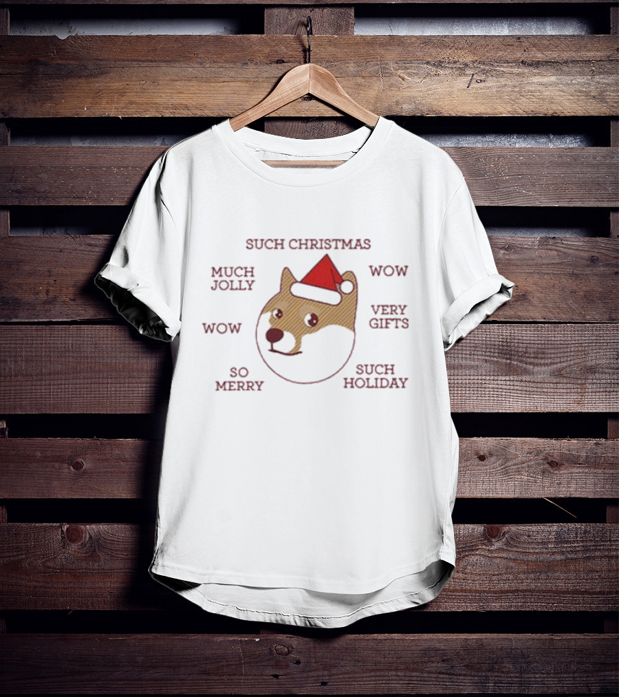 Such Christmas Doge Much Jolly Wow Very Gifts So Merry Such Holiday T-Shirt