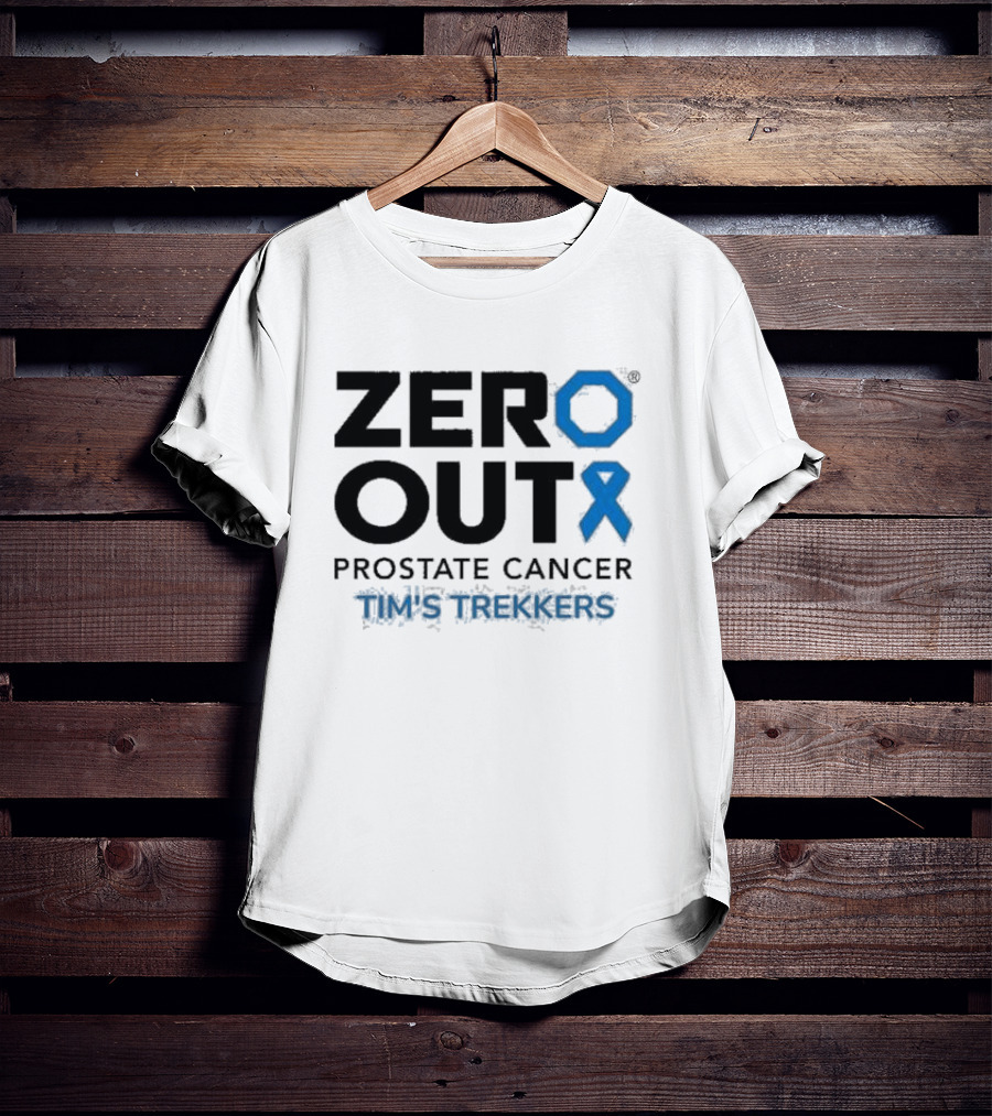 Zero Out Prostate Cancer Tim's Trekkers Awareness Blue T-Shirt