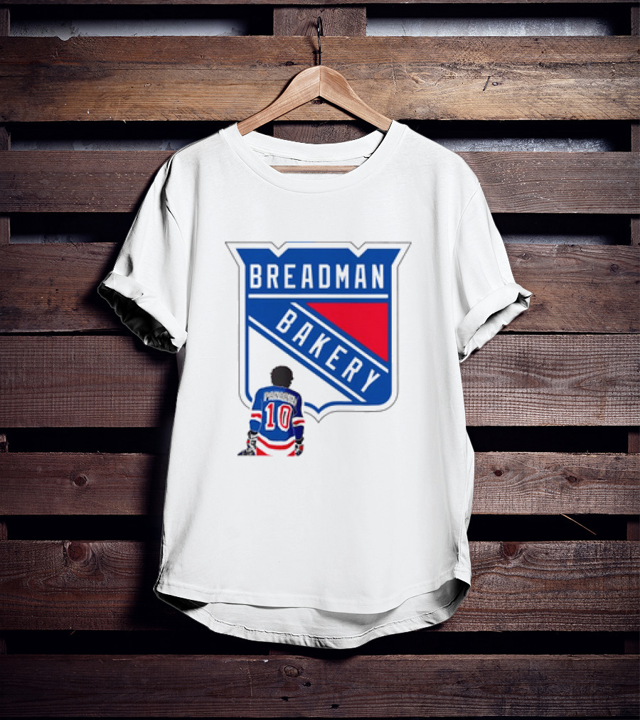Breadman Bakery Artemi Panarin 10 True Blue New York Rangers Fan T-Shirt