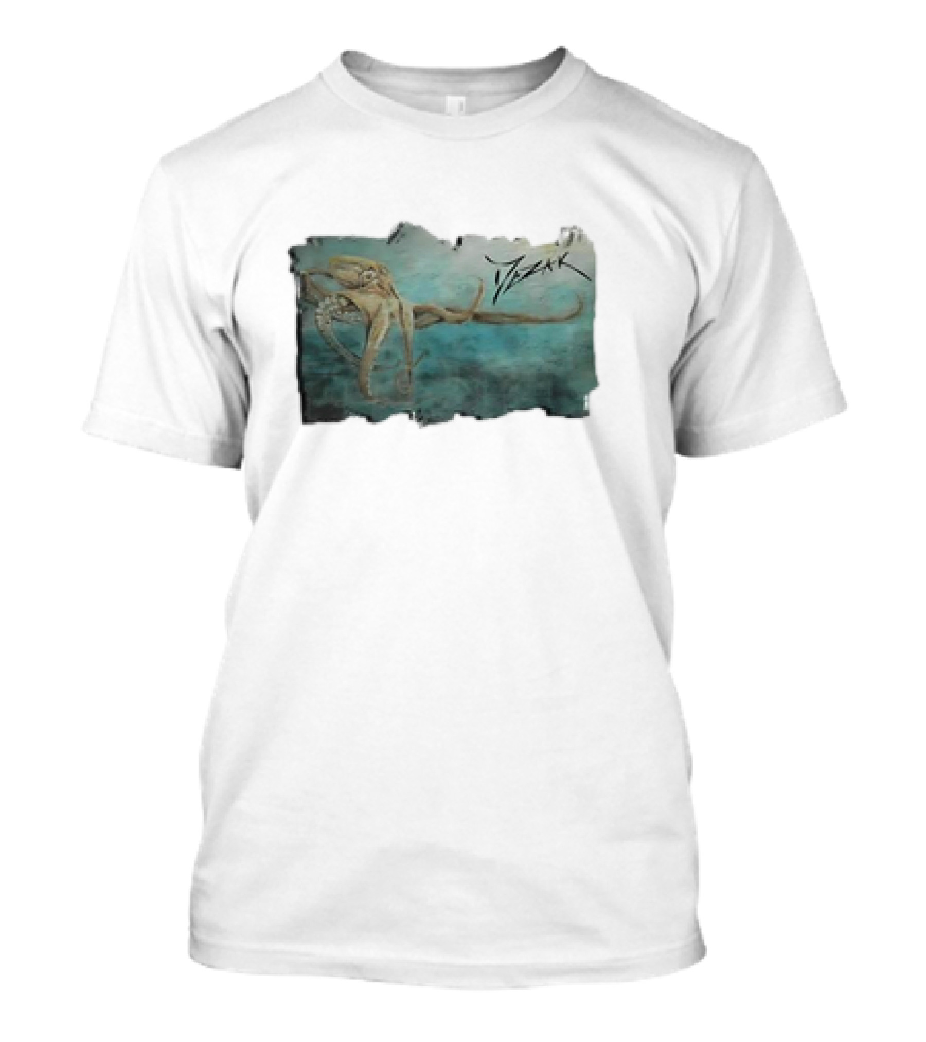 Mezak Art Solitary Octopus Ocean Scene T-Shirt