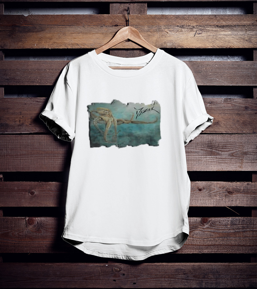 Mezak Art Solitary Octopus Ocean Scene T-Shirt