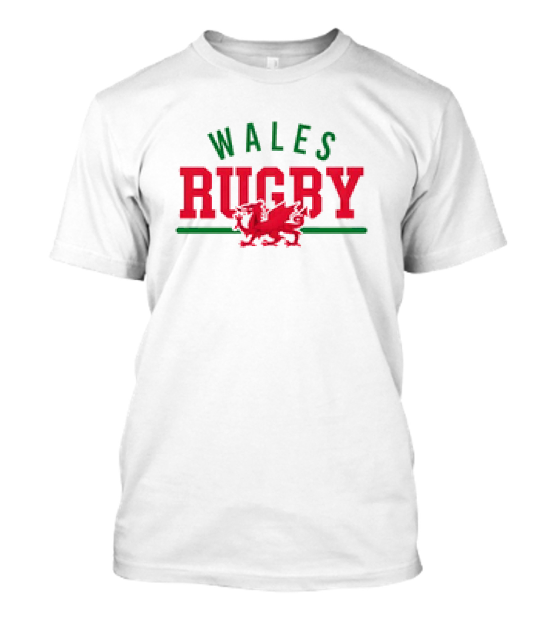 Wales Rugby Red Dragon Wordmark Supersoft T-Shirt