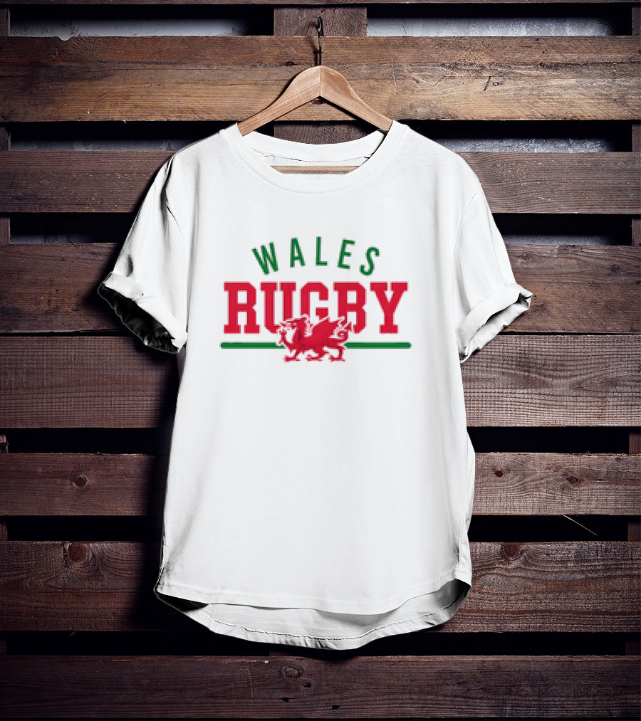 Wales Rugby Red Dragon Wordmark Supersoft T-Shirt