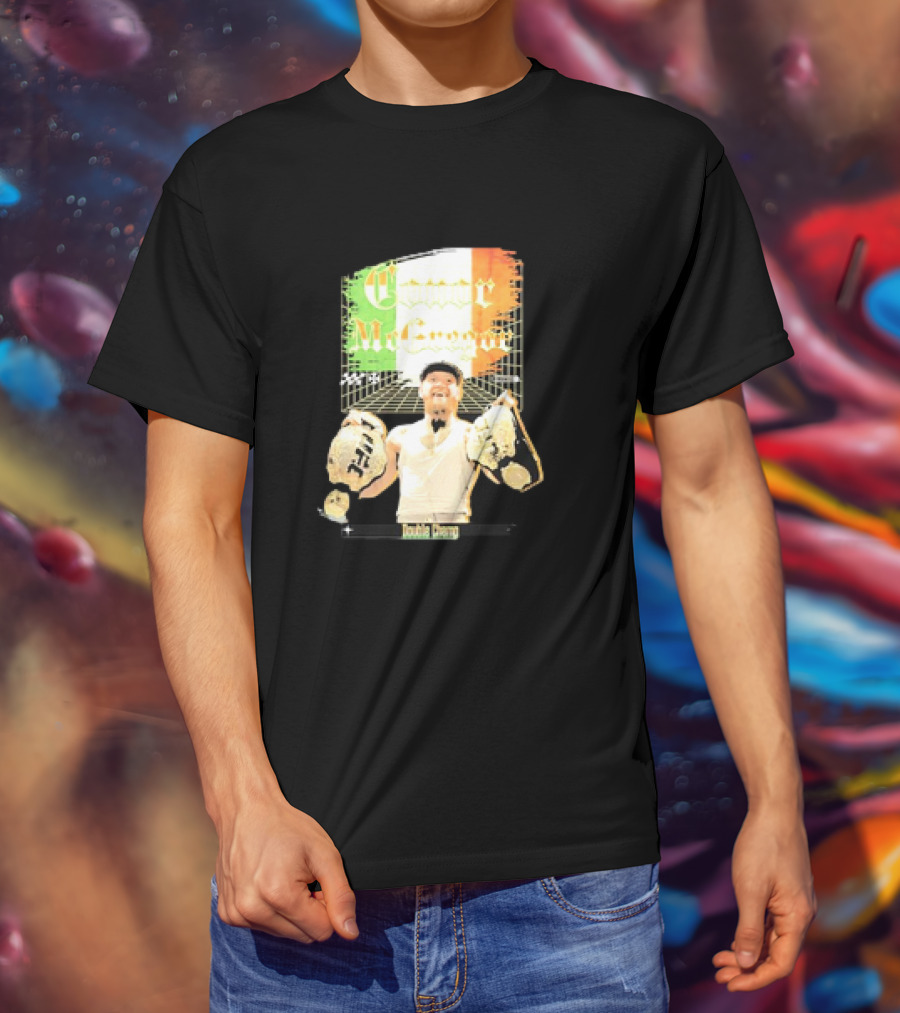 Conor McGregor Double Champ UFC Belt Irish Flag T-Shirt
