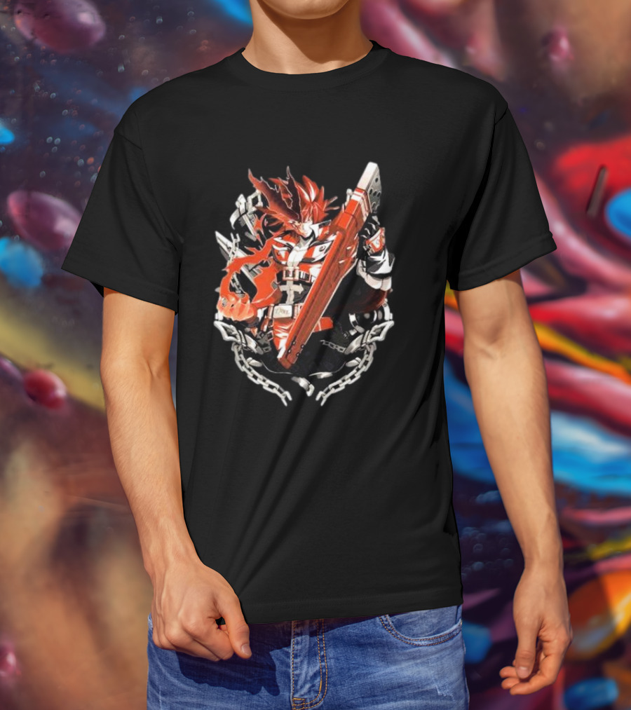 Guilty Gear Sol Badguy Iconic Red Sword Battler T-Shirt