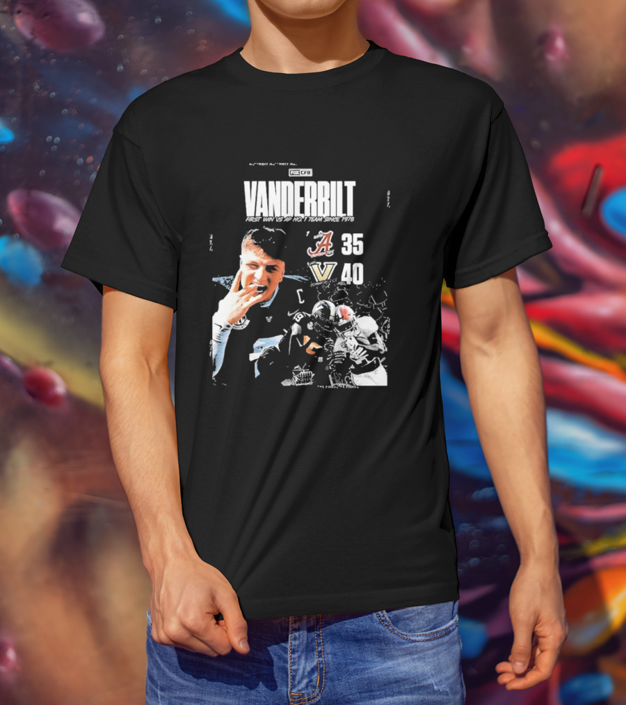 Vanderbilt Commodores First Win 40 35 Against Alabama Crimson Tide NCAA T-Shirt