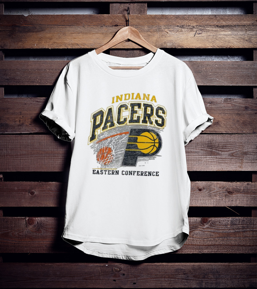 Indiana Pacers Eastern Conference Basketball Logo Adult Franklin Amp Up T-Shirt
