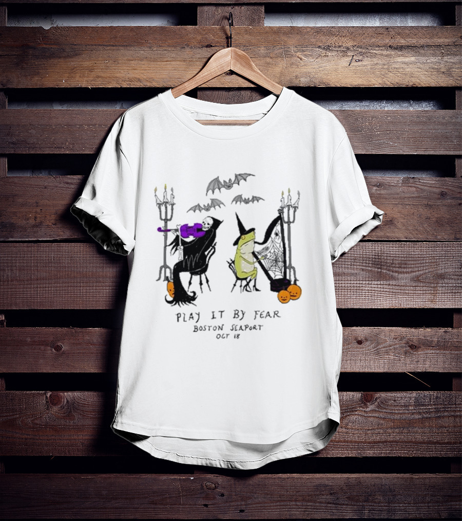 Play It By Fear Bill Crisafi Witch Skeleton Bats Boston Seaport Oct 18 T-Shirt