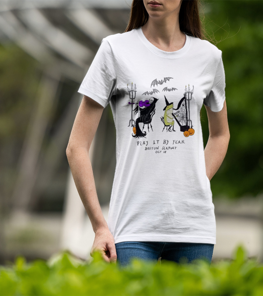 Play It By Fear Bill Crisafi Witch Skeleton Bats Boston Seaport Oct 18 T-Shirt