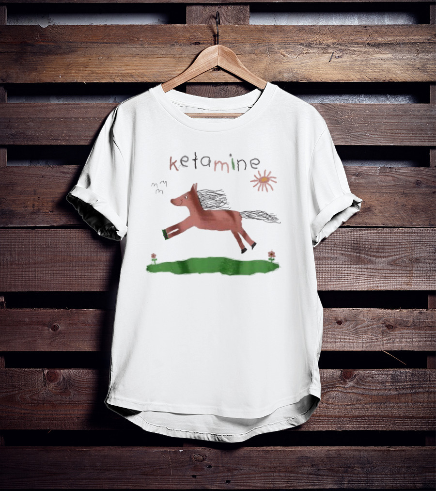 Ketamine Horse Meme With Sun And Grass T-Shirt