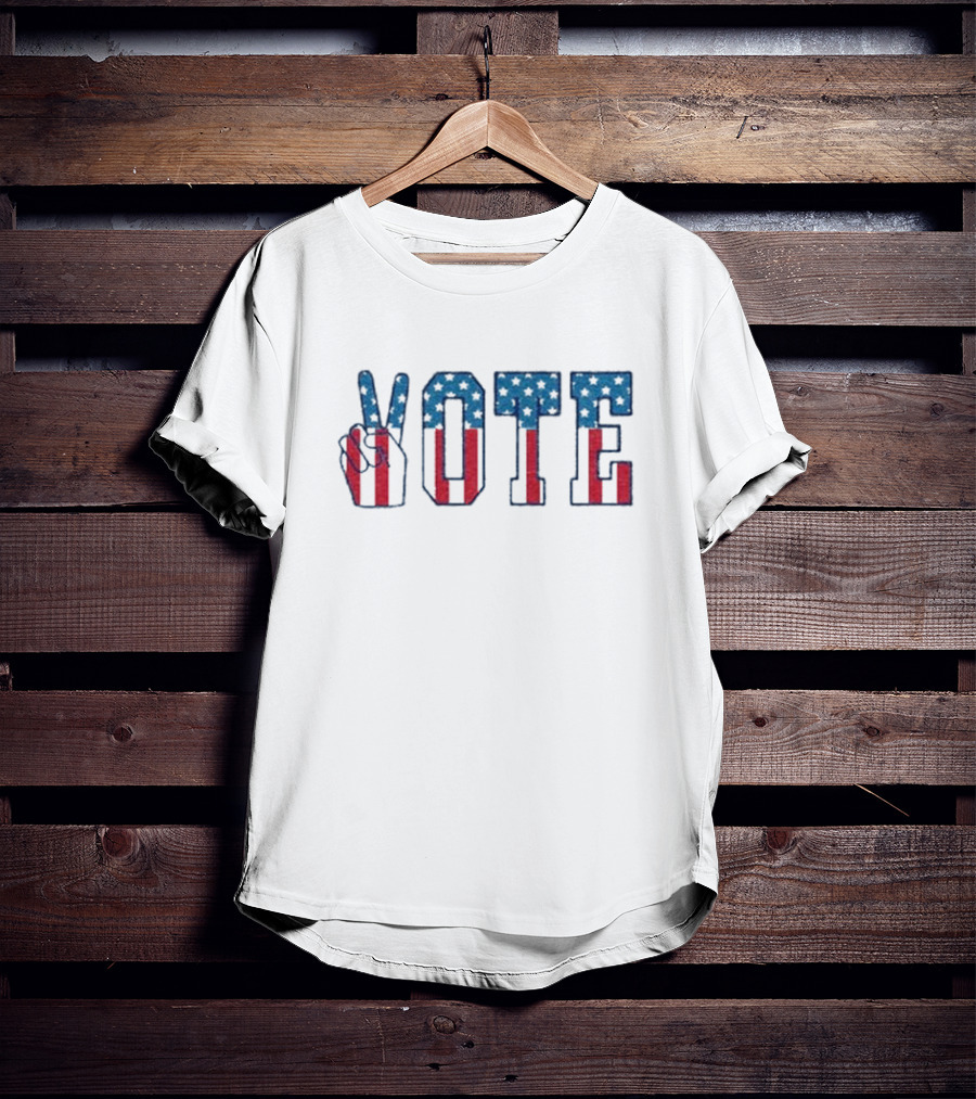 Stars And Stripes Peace Hand Vote T-Shirt