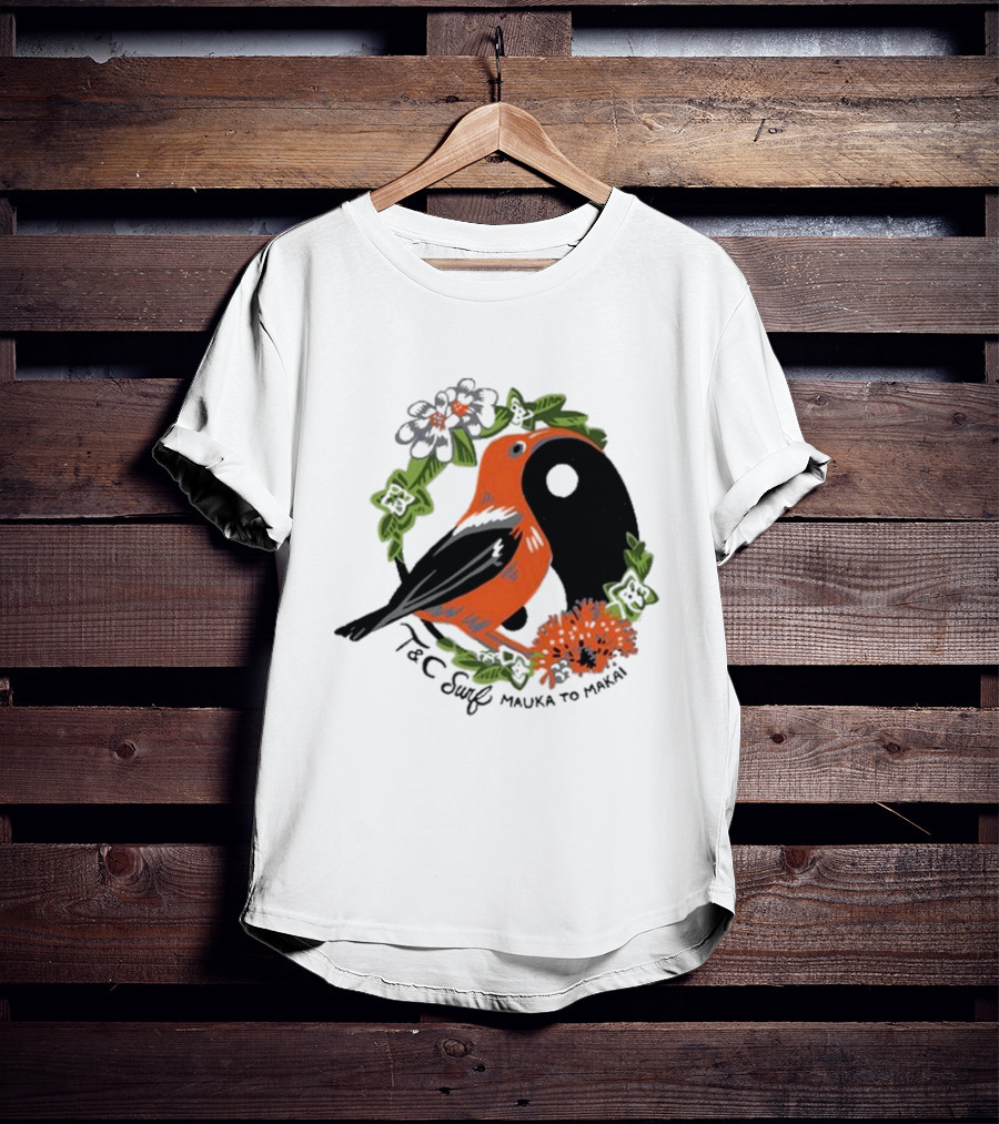 T&C Surf Mauka To Makai Bird Floral Yin Yang T-Shirt