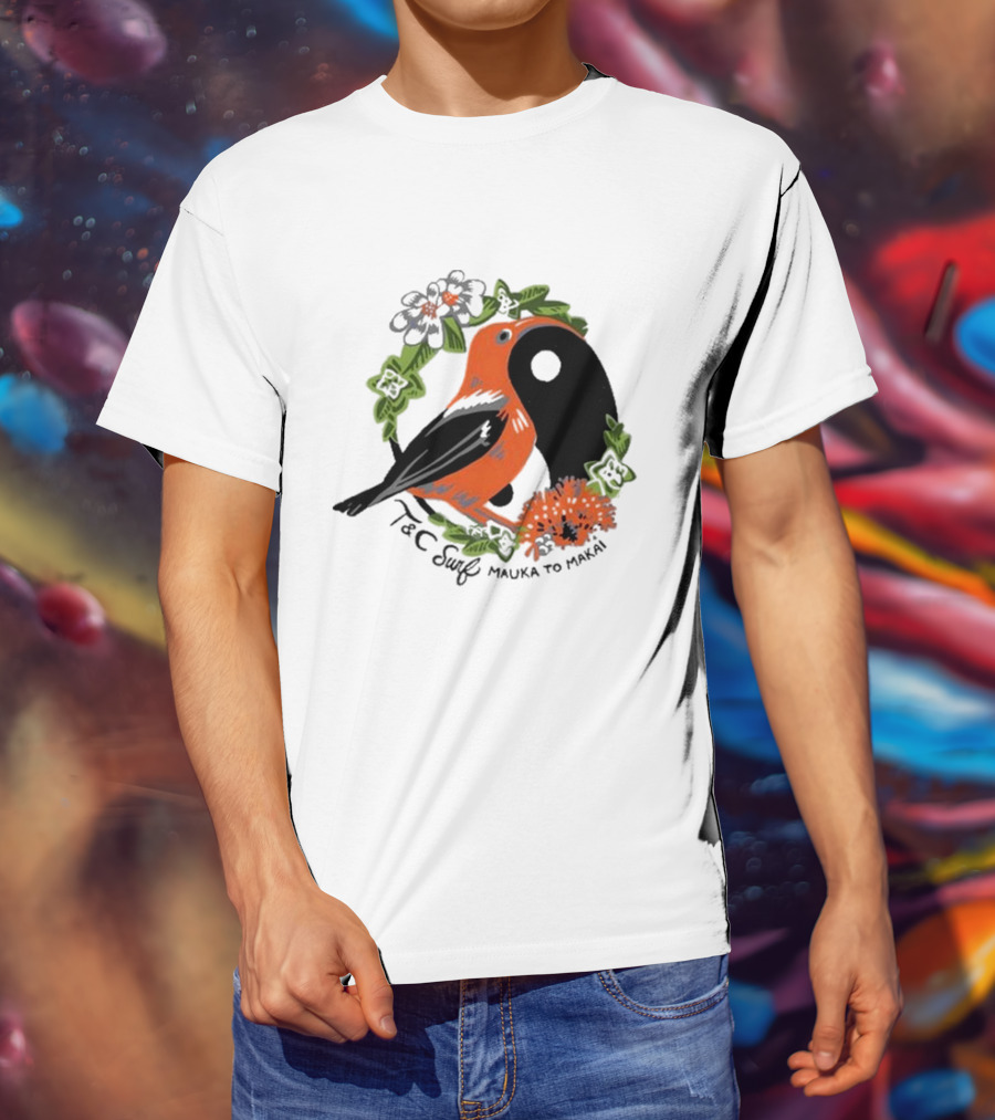 T&C Surf Mauka To Makai Bird Floral Yin Yang T-Shirt