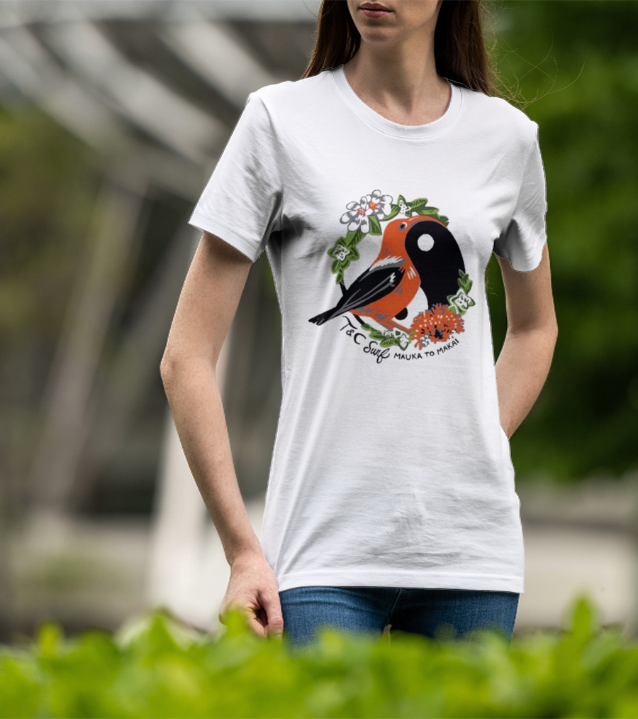 T&C Surf Mauka To Makai Bird Floral Yin Yang T-Shirt