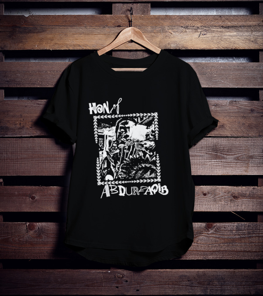 Hanif Abdurraqib Vibrant Monochrome Portrait With Ornamental Border T-Shirt