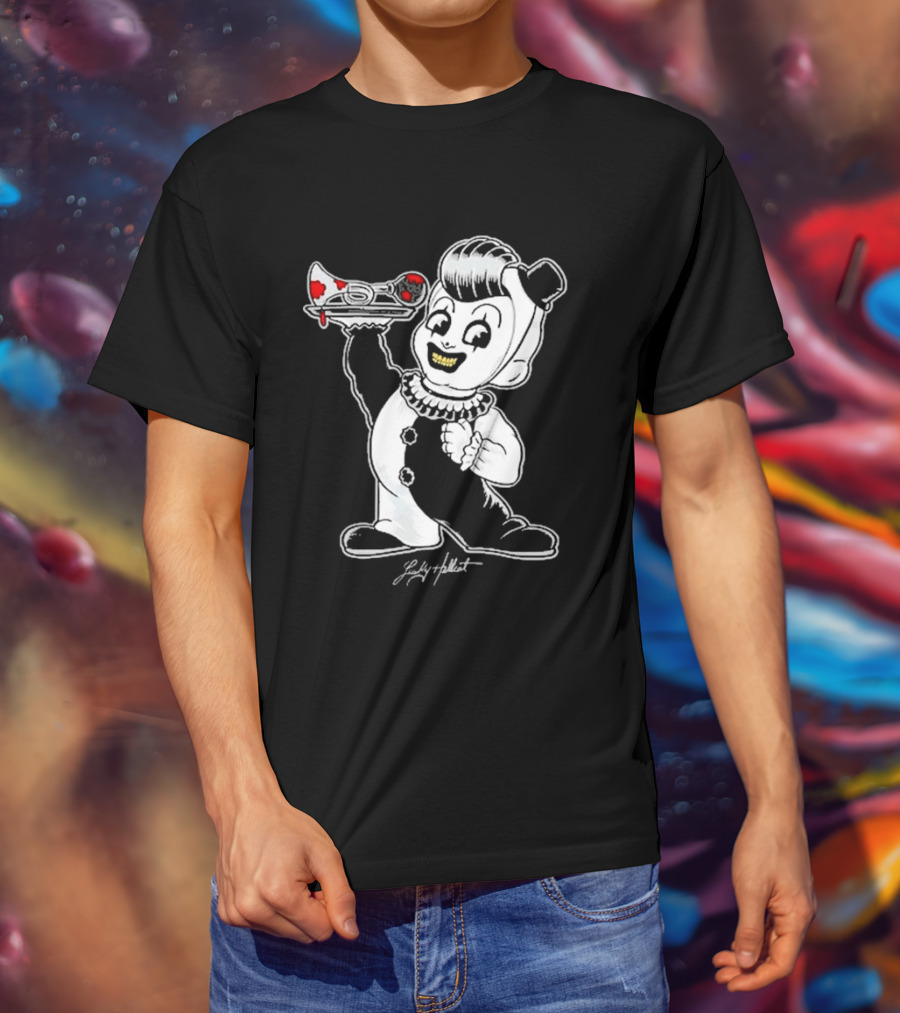Lucky Hellcat Big Boy Creepy Clown With Chainsaw T-Shirt