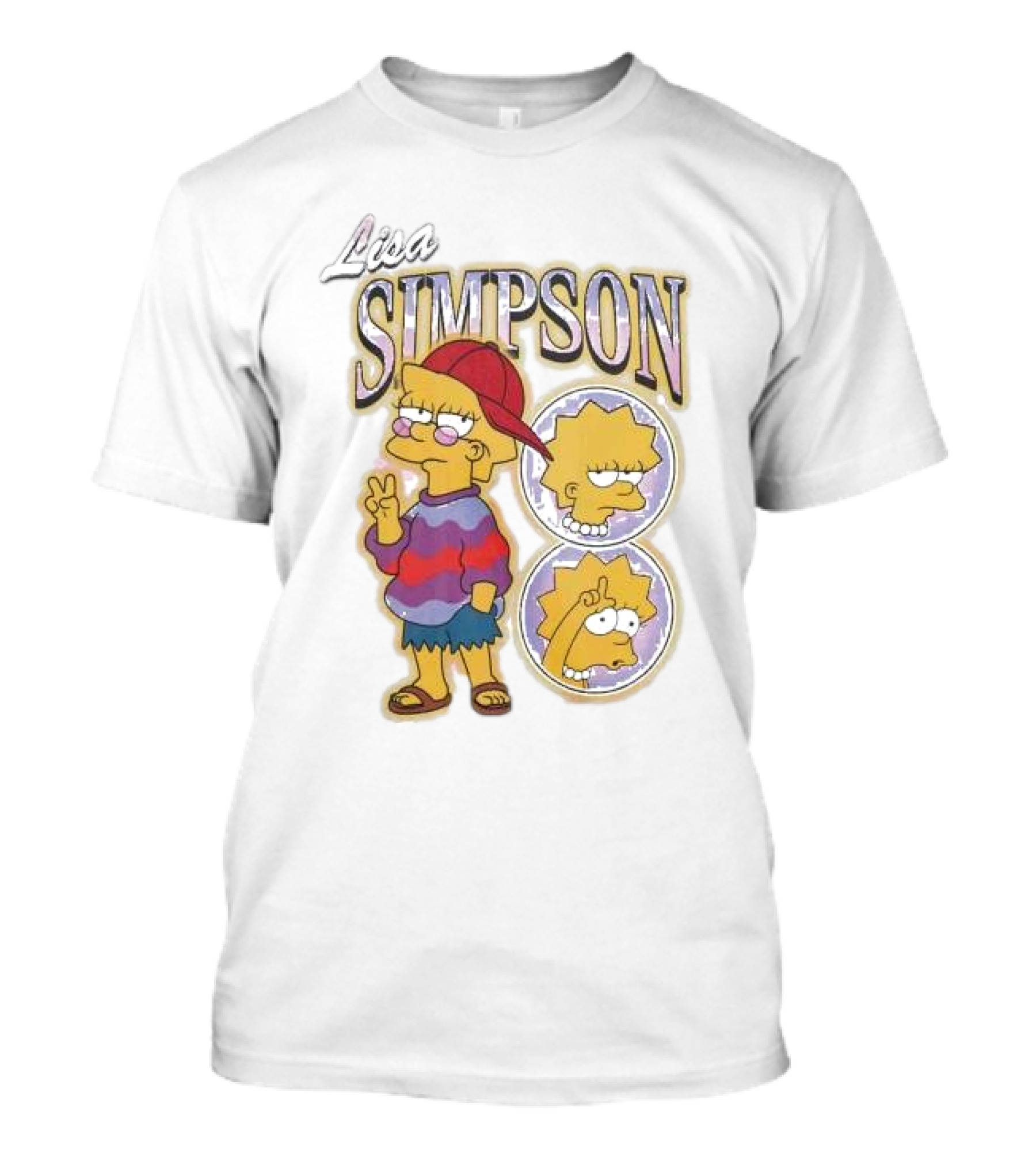 Lisa Simpson Peace Sign Iconic Cartoon Character T-Shirt