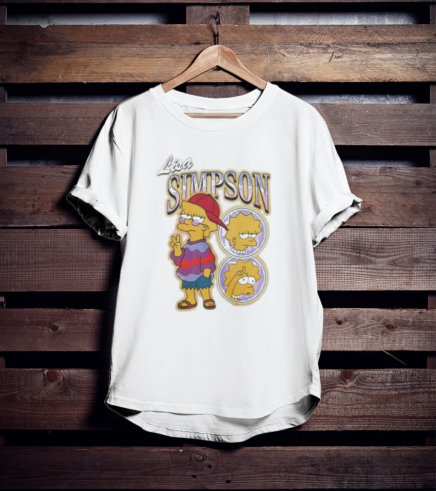 Lisa Simpson Peace Sign Iconic Cartoon Character T-Shirt