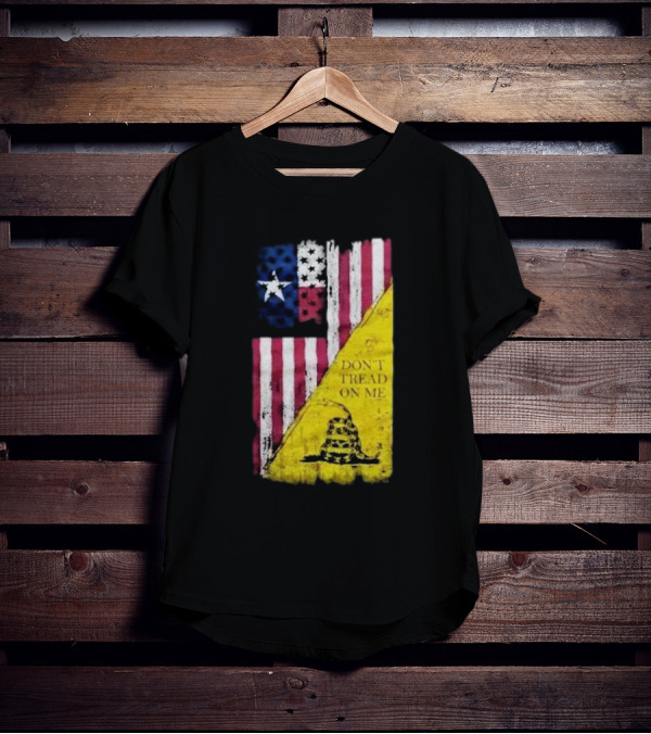Don’t Tread On Me American Flag Gadsden Snake Vintage T-Shirt