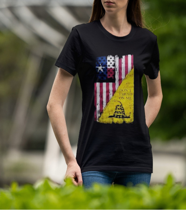 Don’t Tread On Me American Flag Gadsden Snake Vintage T-Shirt