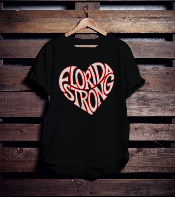 Florida Strong Heart Typography State Pride T-Shirt