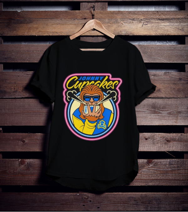 Johnny Cupcakes Wolfie Iconic Logo Sunglasses Chopsticks T-Shirt