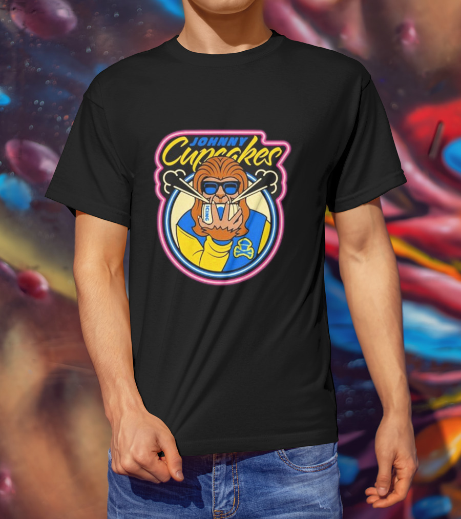 Johnny Cupcakes Wolfie Iconic Logo Sunglasses Chopsticks T-Shirt