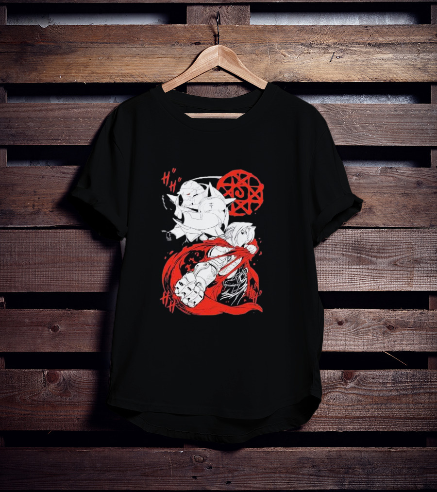 Fullmetal Alchemist Brotherhood Alphonse Elric Red Alchemy Circle Edward Elric T-Shirt