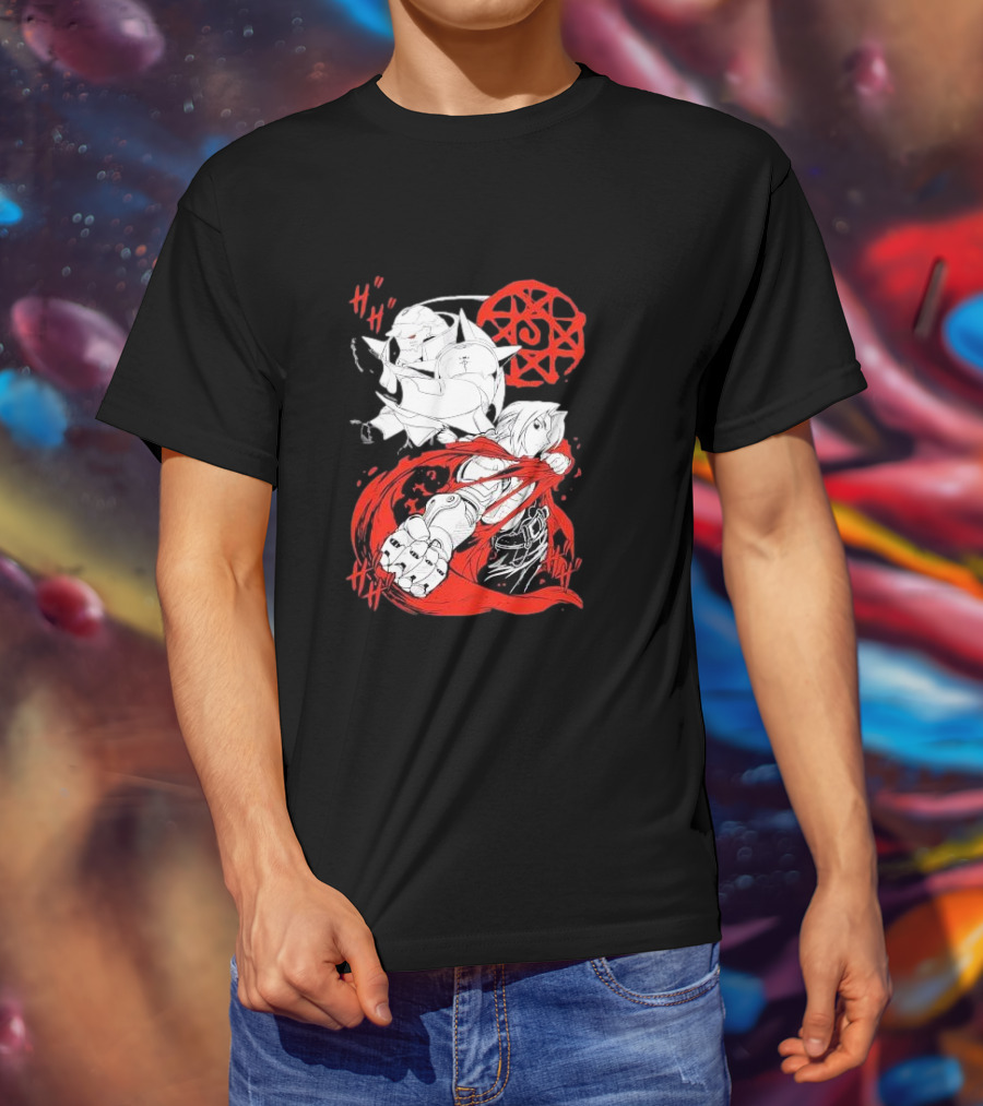 Fullmetal Alchemist Brotherhood Alphonse Elric Red Alchemy Circle Edward Elric T-Shirt