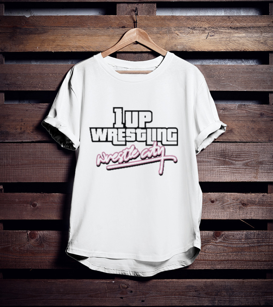 1up Wrestling Wrestle City Retro Gaming T-Shirt