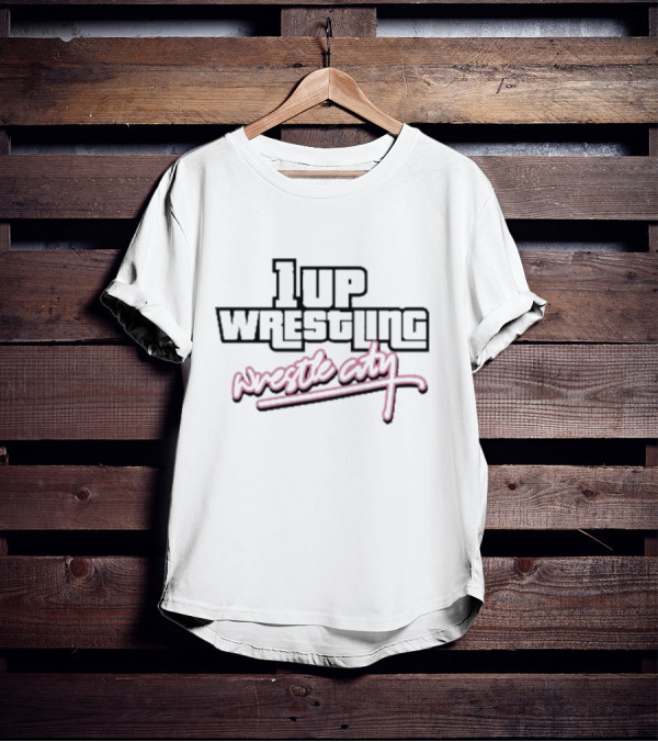 1up Wrestling Wrestle City Retro Gaming T-Shirt