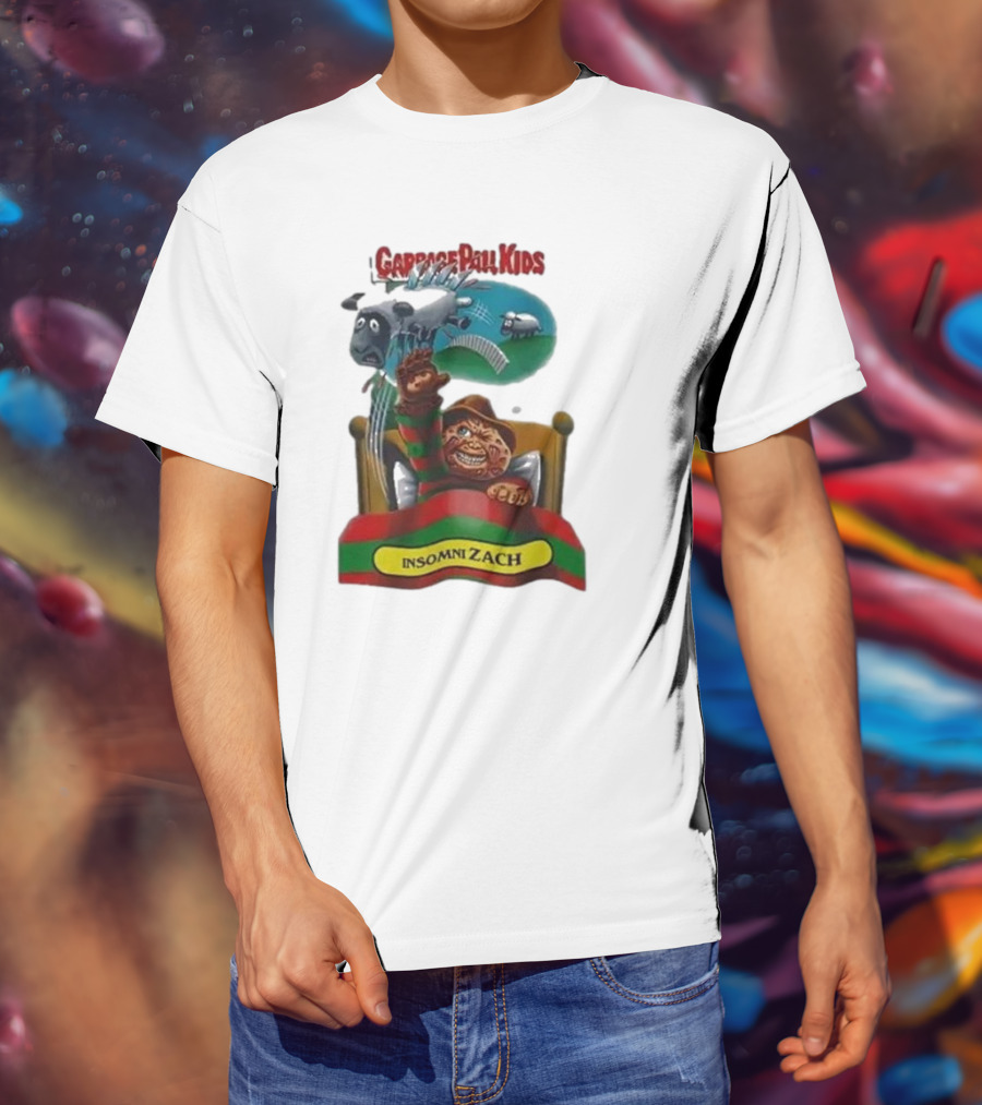 Garbage Pail Kids Insomni Zach Freddy Krueger Sheep Jumping Bed T-Shirt