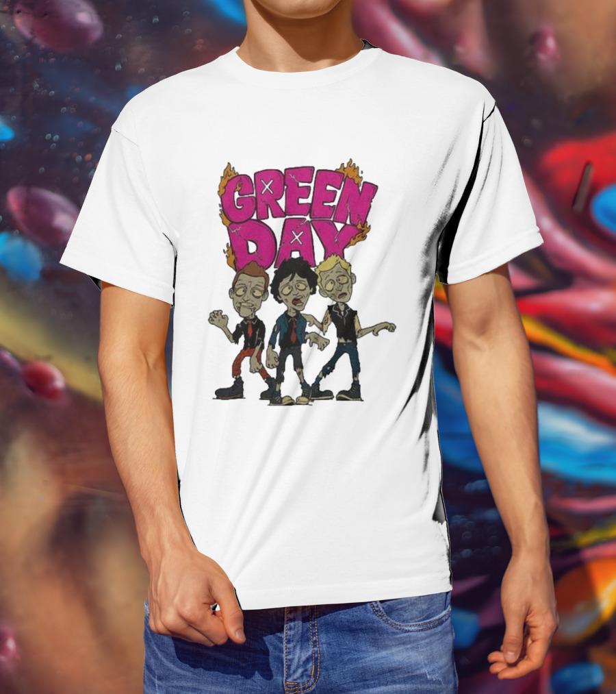 Green Day Walking Zombie Band Members T-Shirt