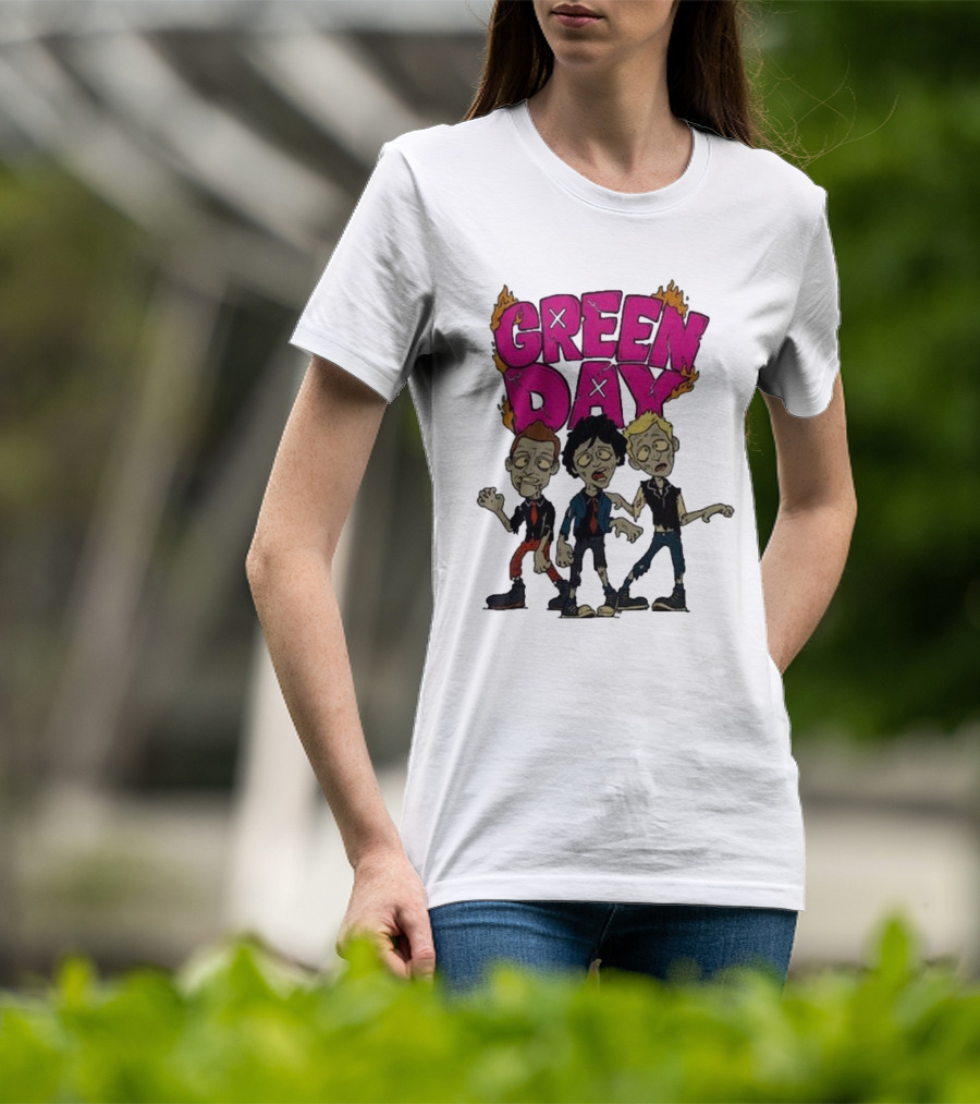 Green Day Walking Zombie Band Members T-Shirt
