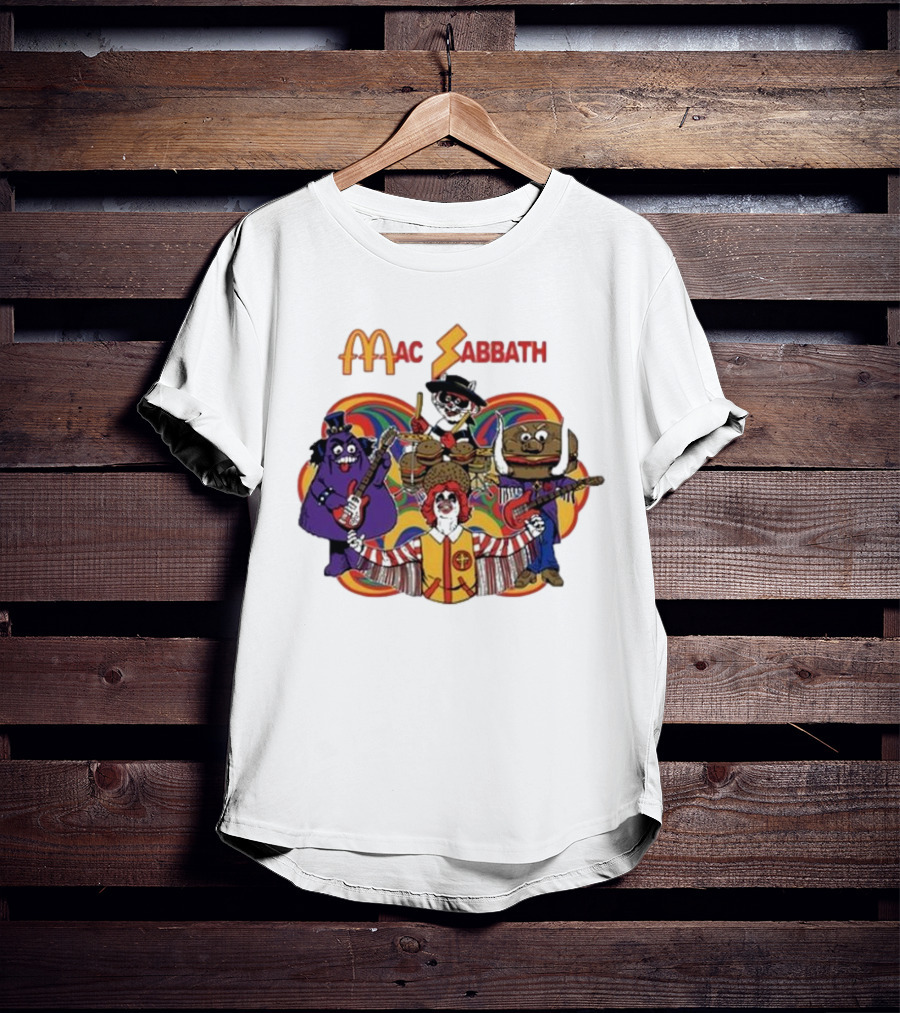 Mac Sabbath Cartoon Band Characters Playing Instruments T-Shirt
