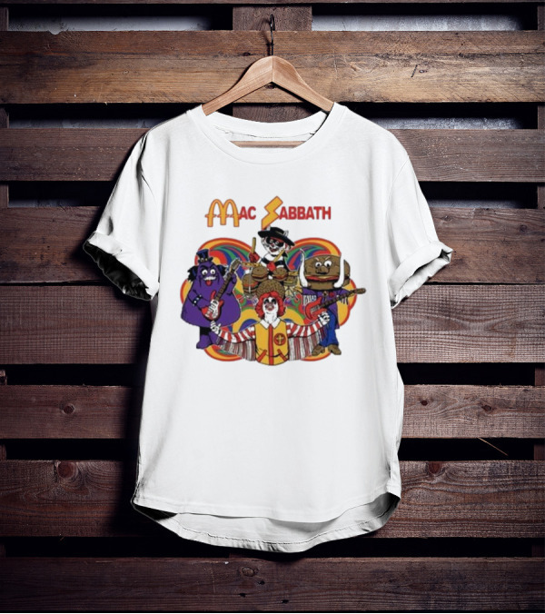 Mac Sabbath Cartoon Band Characters Playing Instruments T-Shirt