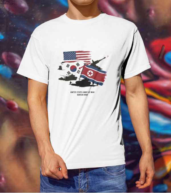 United States Army At War Korean War North Vs. South Korea T-Shirt