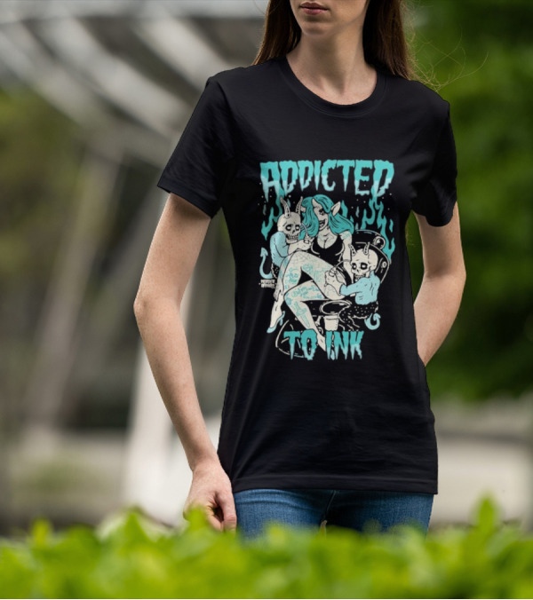 Addicted To Ink Murder Apparel Demon Tattoo Fantasy T-Shirt