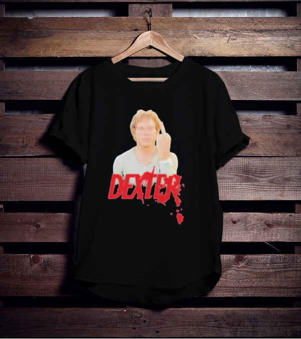 Dexter Bloody Logo Middle Finger Image T-Shirt