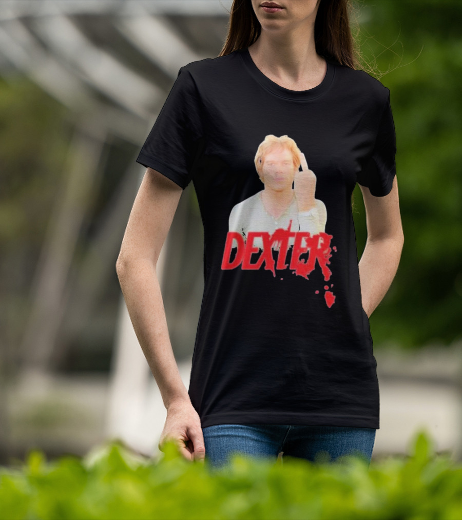 Dexter Bloody Logo Middle Finger Image T-Shirt