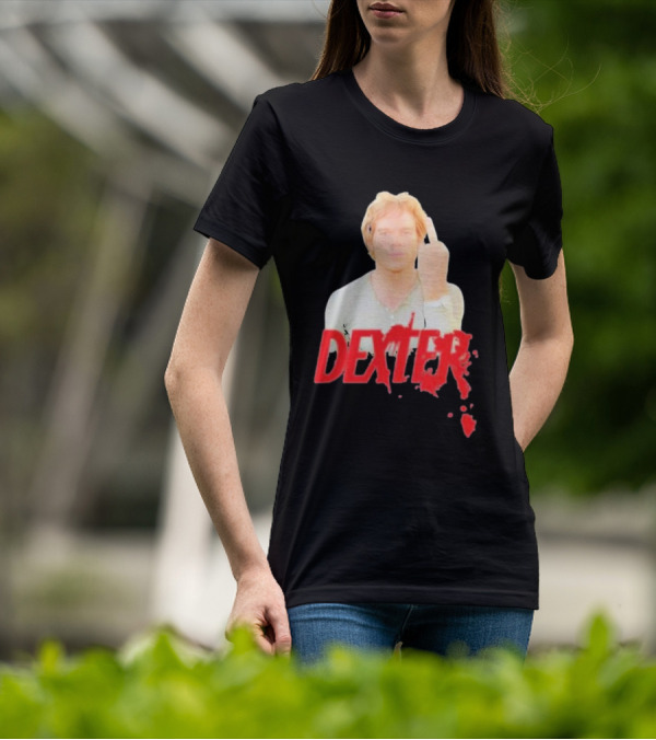 Dexter Bloody Logo Middle Finger Image T-Shirt