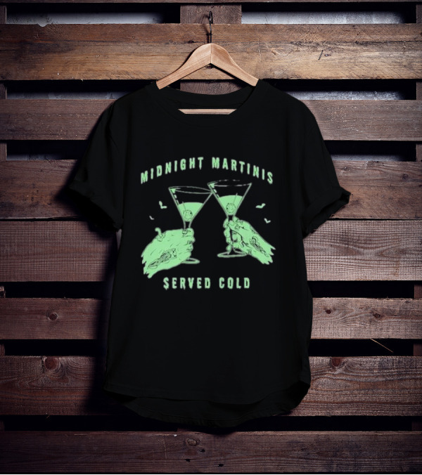 Midnight Martinis Served Cold Zombie Hands Cheers T-Shirt