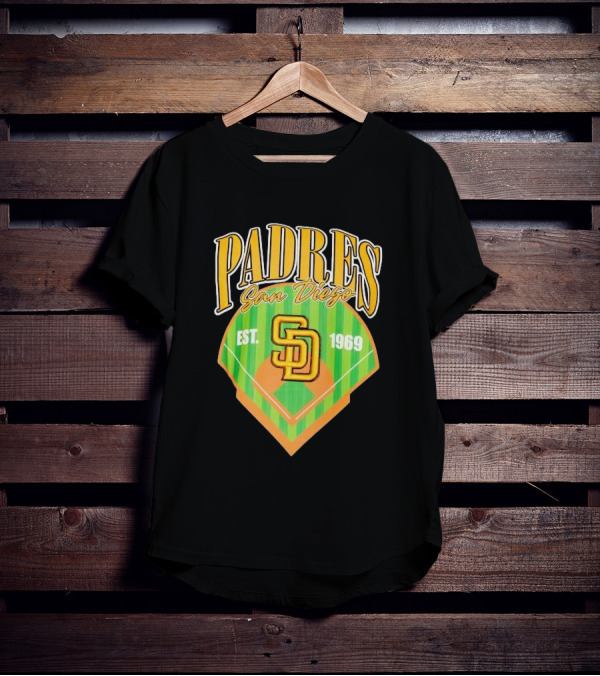 Padres San Diego Est 1969 Home Plate SD T-Shirt