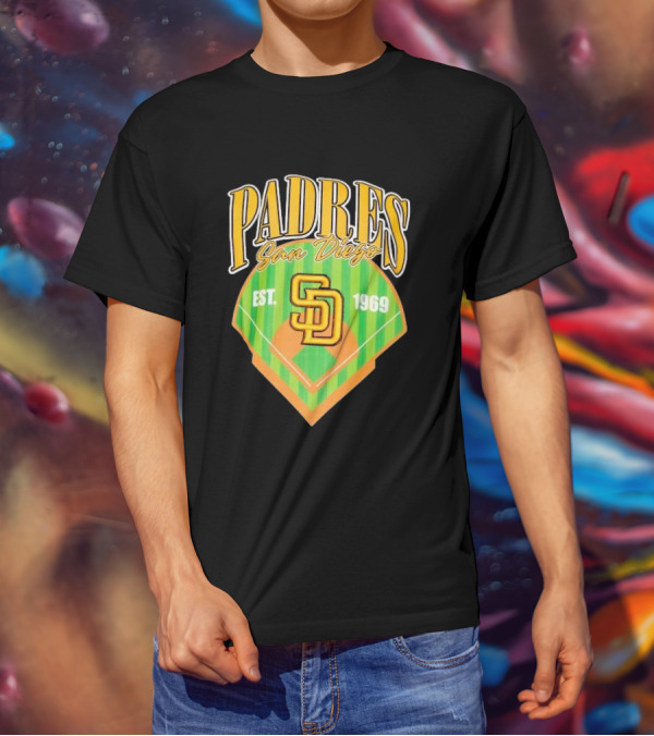Padres San Diego Est 1969 Home Plate SD T-Shirt